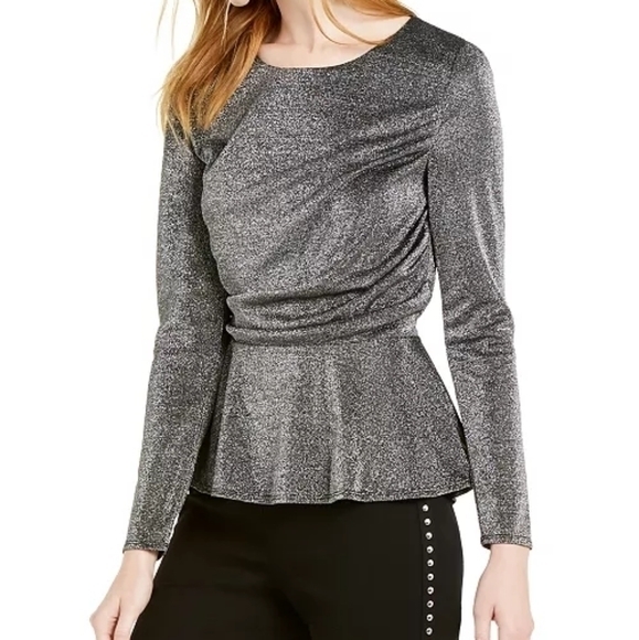 INC International Concepts Draped Metallic top - Picture 1 of 9